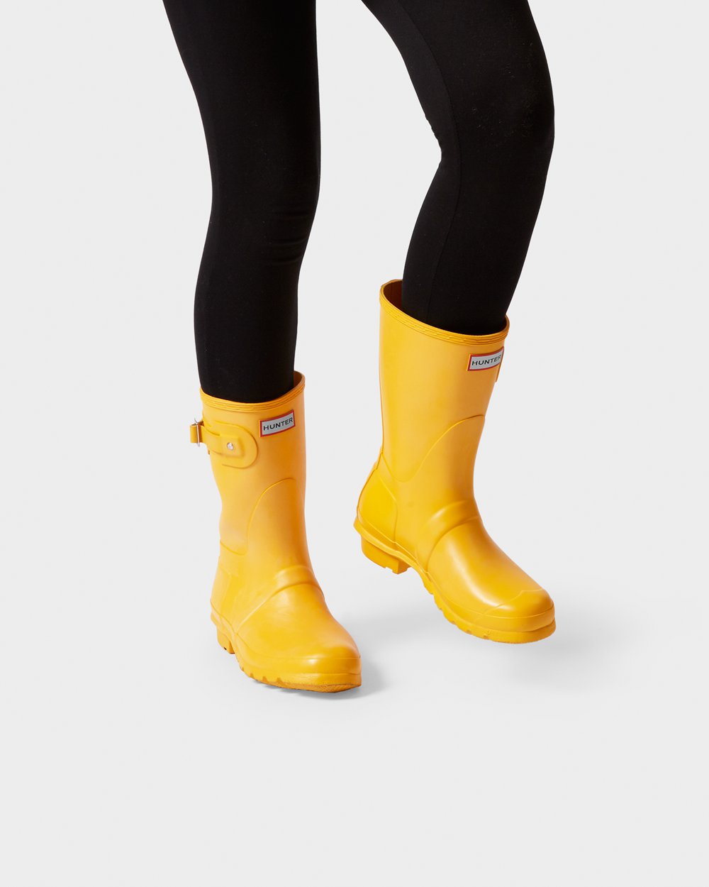 Hunter Original Short Rain Boots - Sale Clearance Womens Yellow - EBVUQZ274